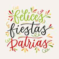 Free vector felices fiestas patrias - lettering