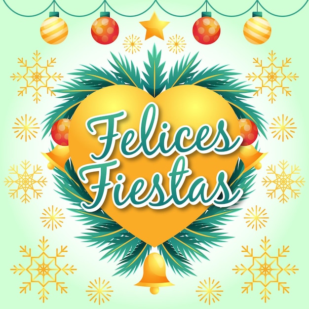 Free vector felices fiestas with tree branches