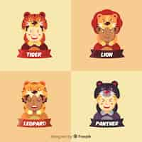 Free vector feline costume collection