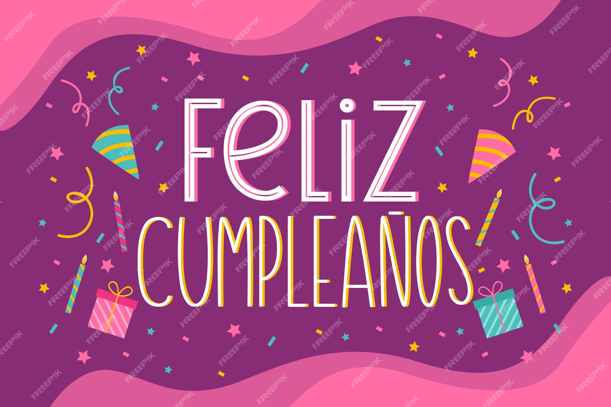 espina Deber gastos generales Free Vector | Feliz cumpleaños lettering design