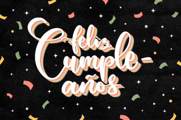 Free vector feliz cumpleaños lettering