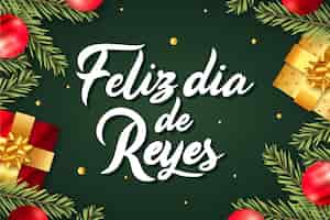 Бесплатное векторное изображение feliz dia de reyes надпись