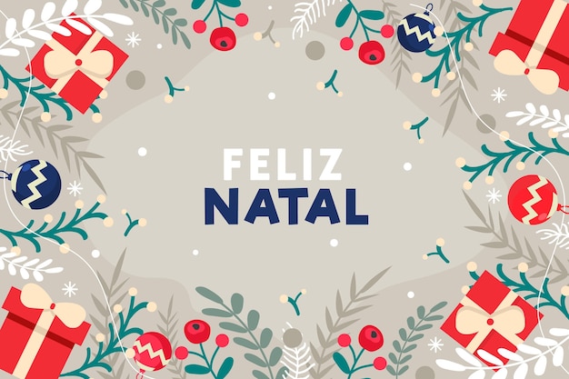 Feliz natal concept в плоском дизайне