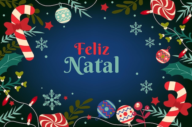 Feliz natal concept в плоском дизайне