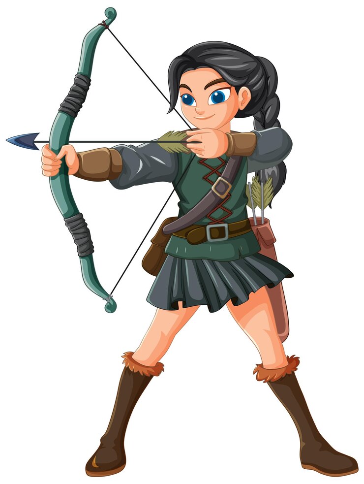 Free Vector female archer in action