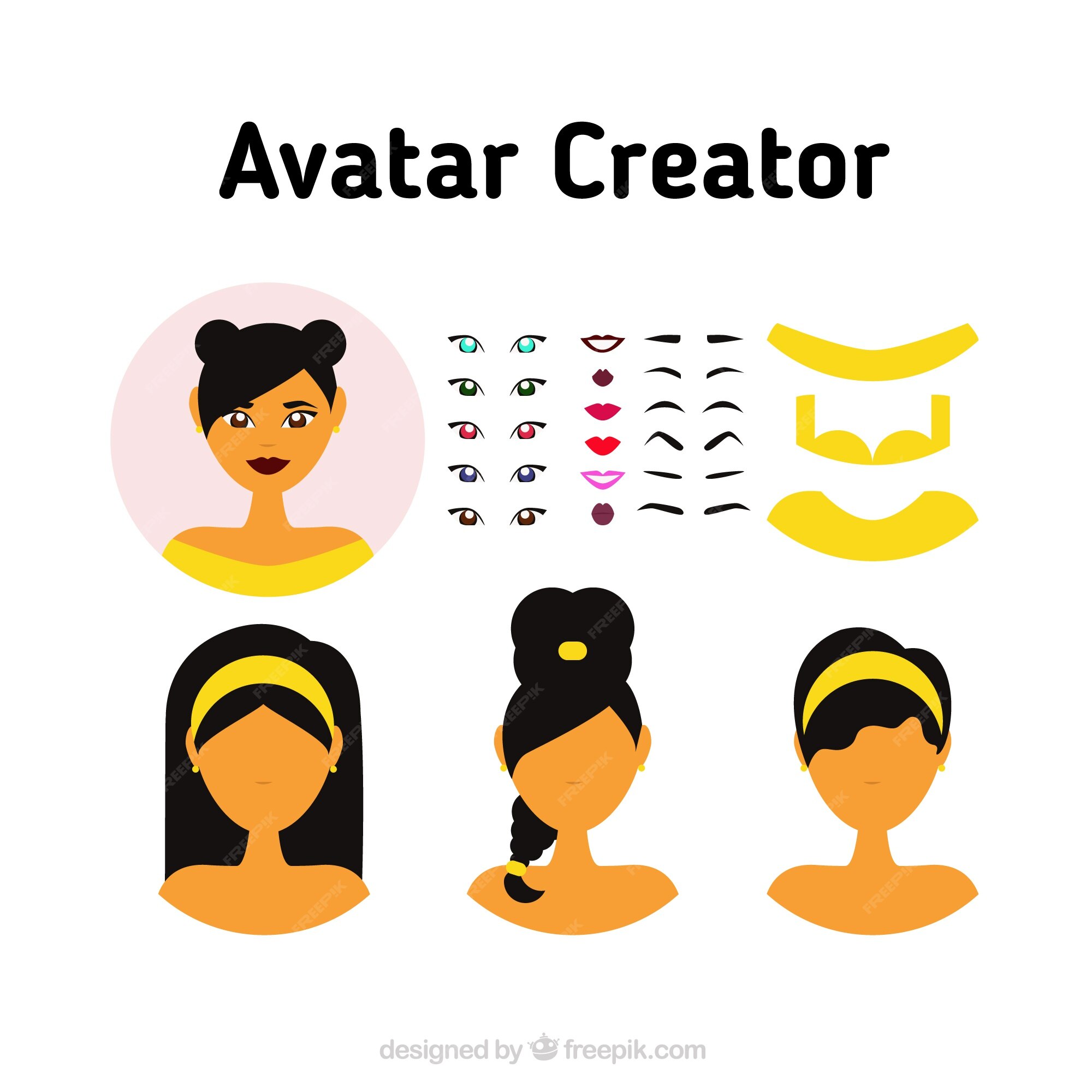 Female Avatar Maker Vector Download