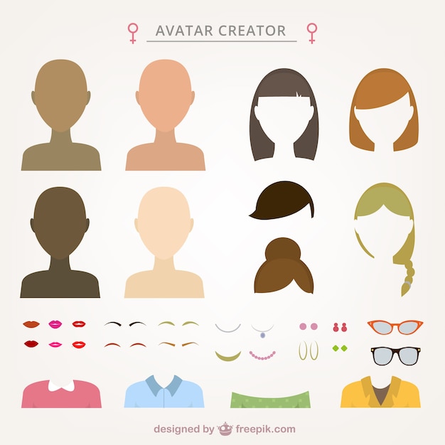 Free vector female avatar creator