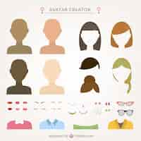 Free vector female avatar creator