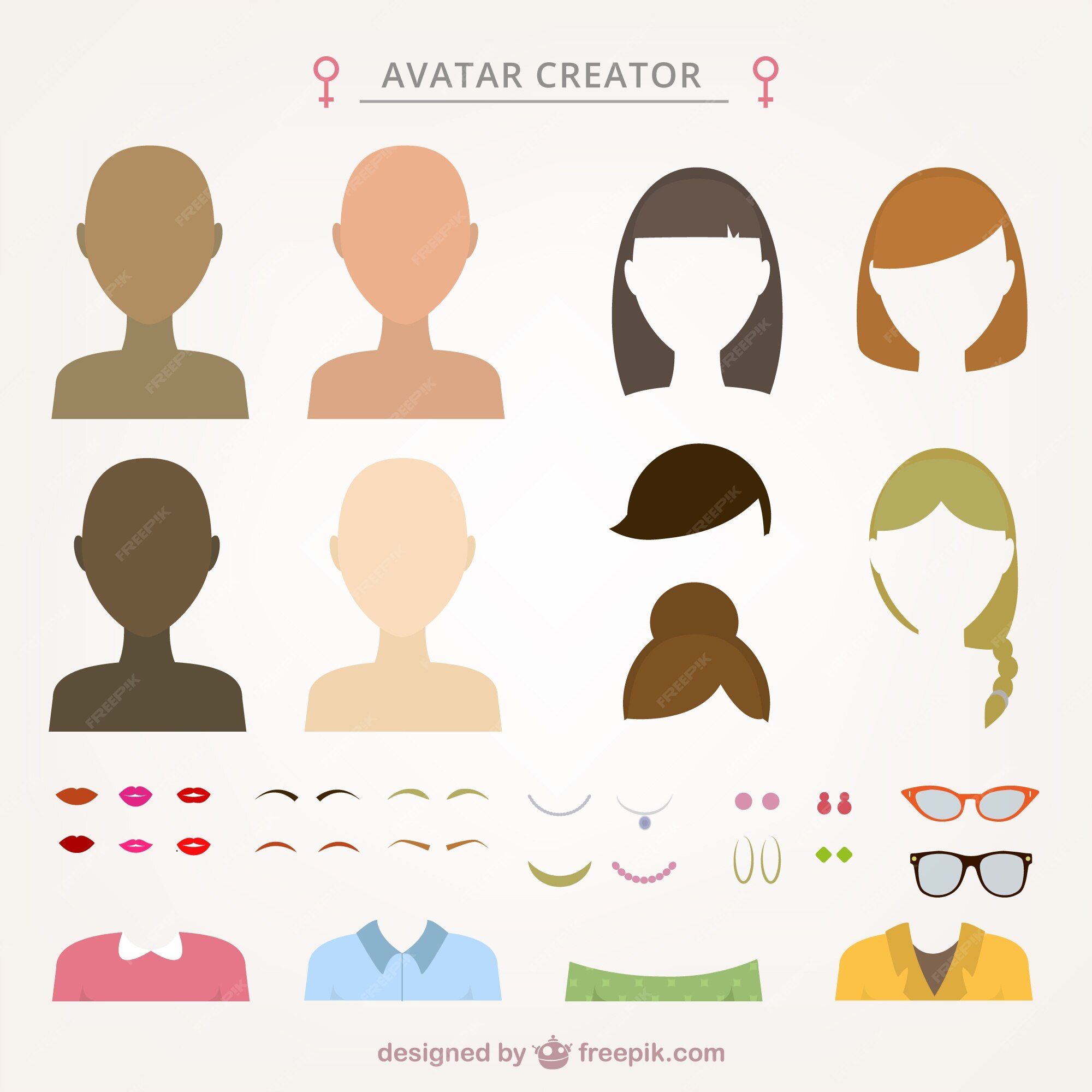 Female Avatar Maker Vector Download