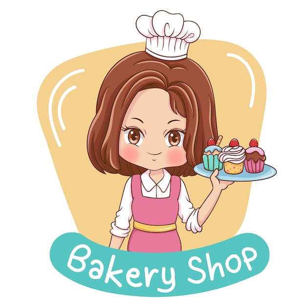 Female baker illustration