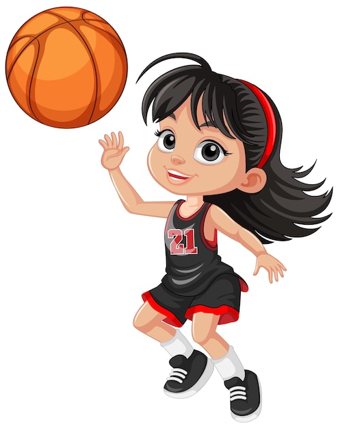 Female basketball player cartoon character