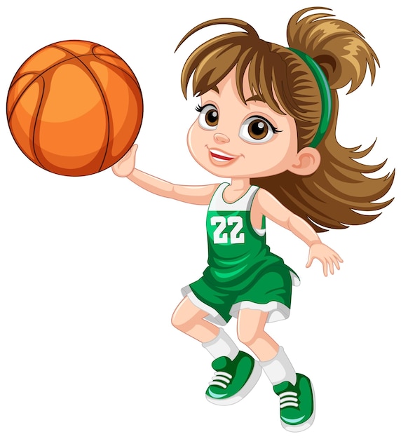 Free vector female basketball player cartoon character