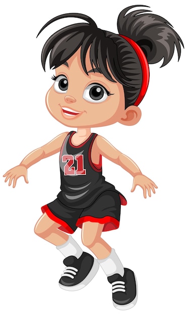 Female basketball player cartoon character