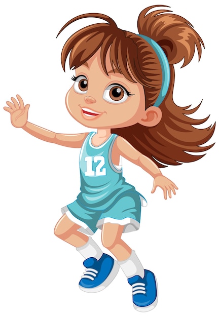 Free vector female basketball player cartoon character