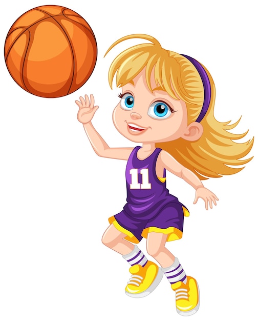 Female basketball player cartoon character