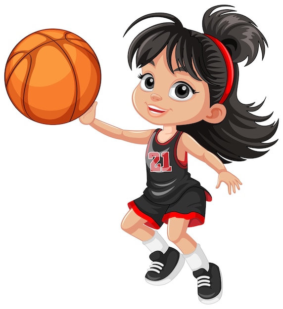 Free vector female basketball player cartoon character