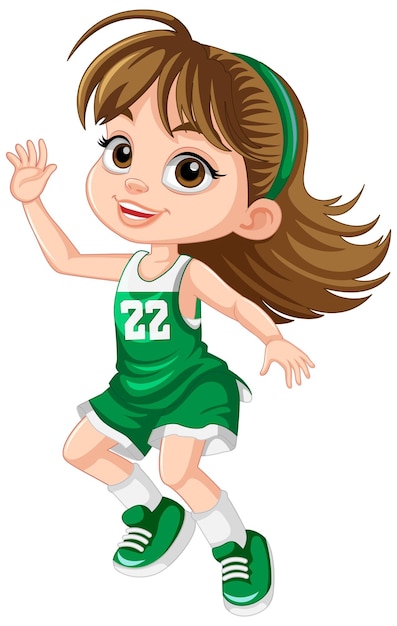 Free vector female basketball player cartoon character