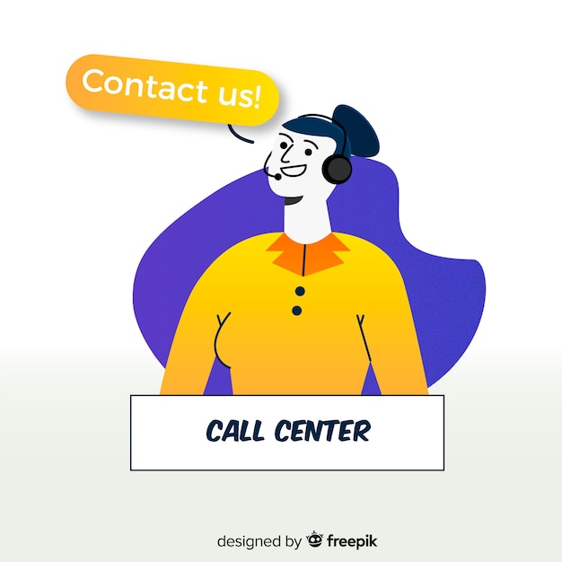 Free vector female call center agent design