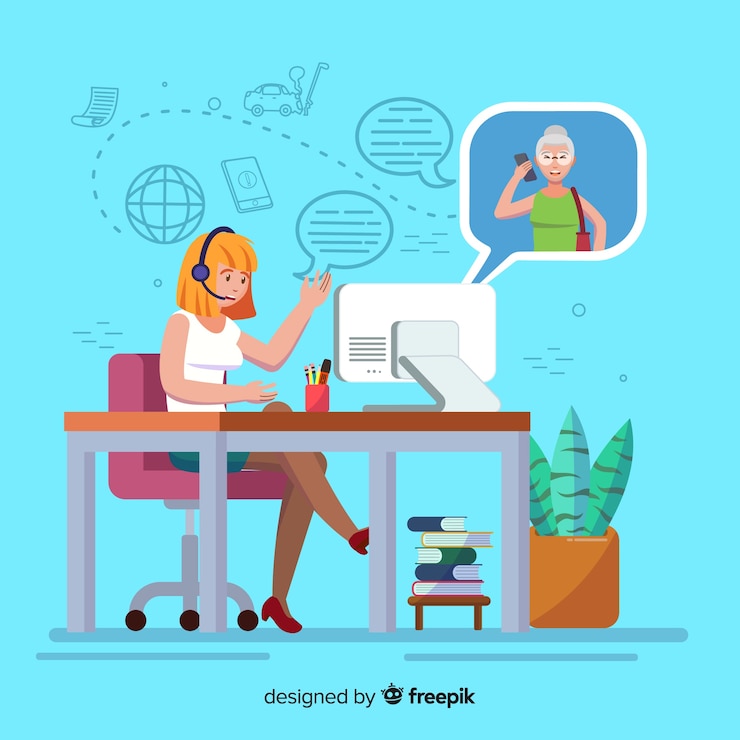 Free Vector female call center agent design