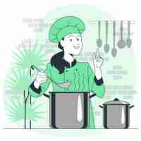 Free vector female chef concept illustration