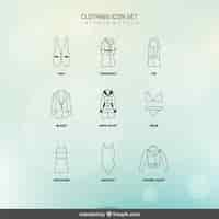 Free vector female clothing icons set