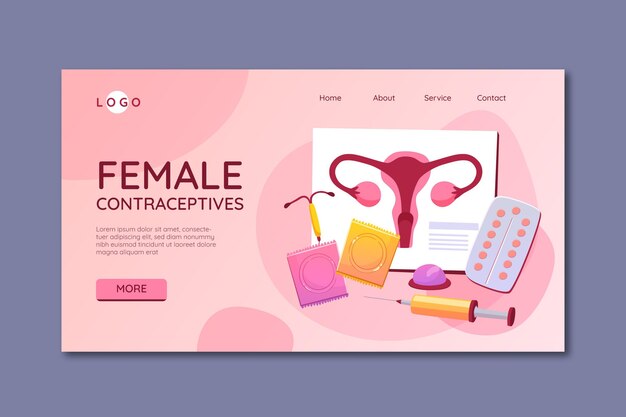 Female contraceptives landing page template