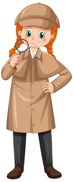 female detective wearing brown overcoat and hat