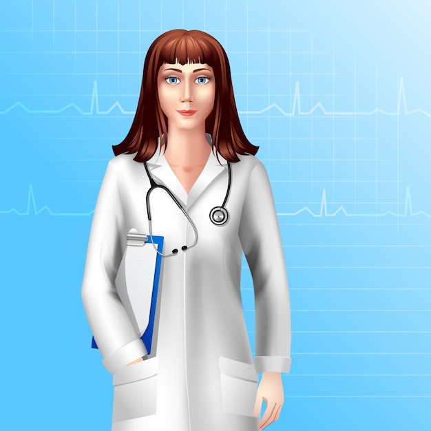 Free vector female doctor character