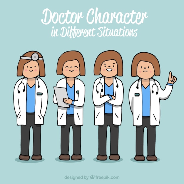 Free Vector female doctor characters