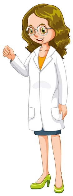 Free vector female doctor in white gown
