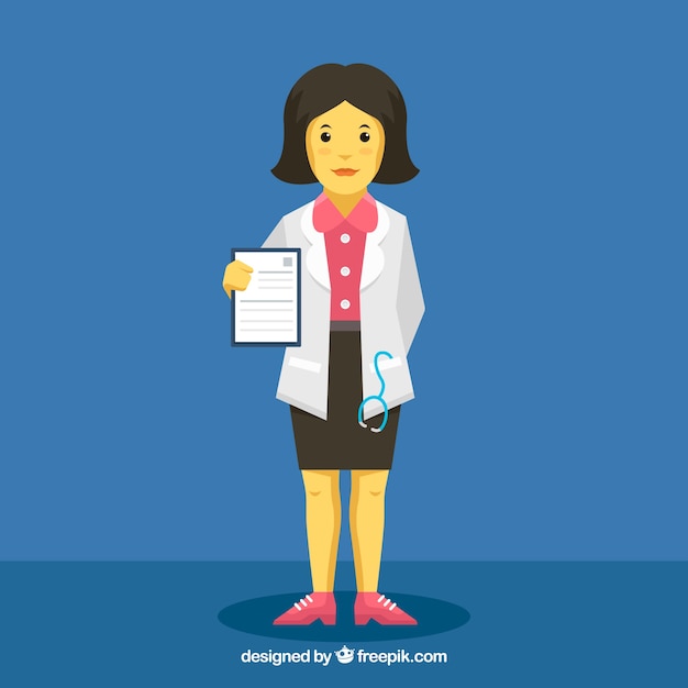 Free vector female doctor with clipboard