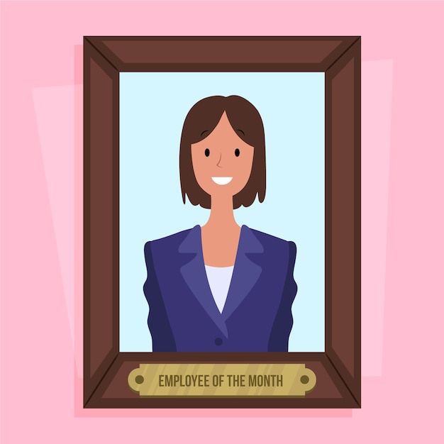 Free vector female employee of the month concept