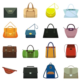 Female fashion leather handbags and male accessory.