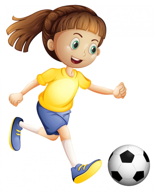 Free vector a female football character
