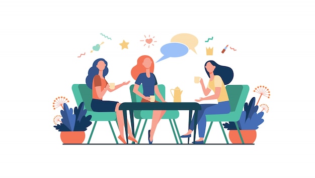 Female friends hanging out in cafe