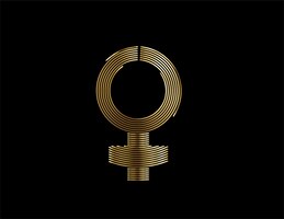 Female gold color icon symbol outline icon vector illustration.