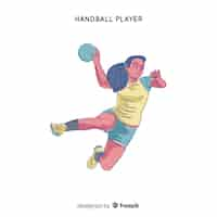 Free vector female handball player