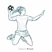 Free vector female handball player