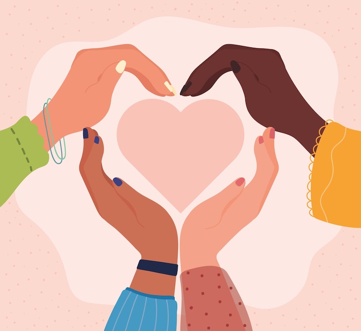 Free Vector female hands making a heart