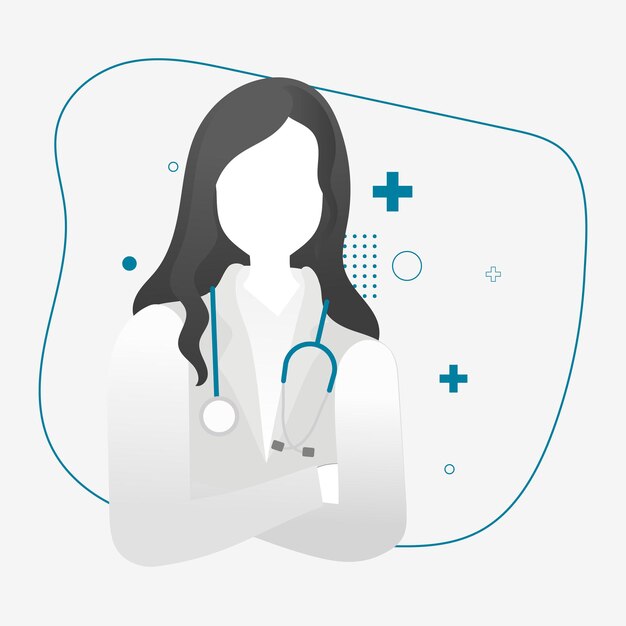 Female healthcare professional medical hero character vector