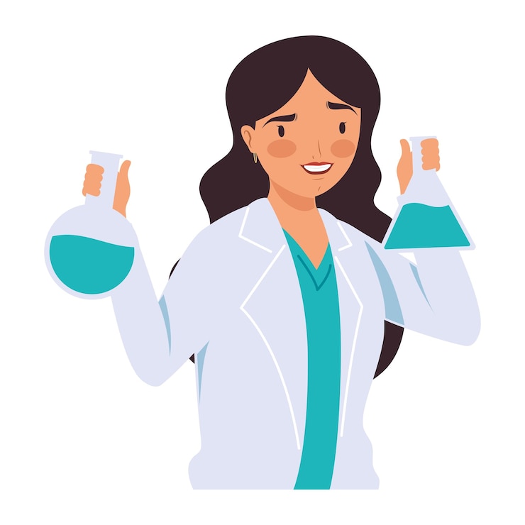 Free Vector female laboratory worker