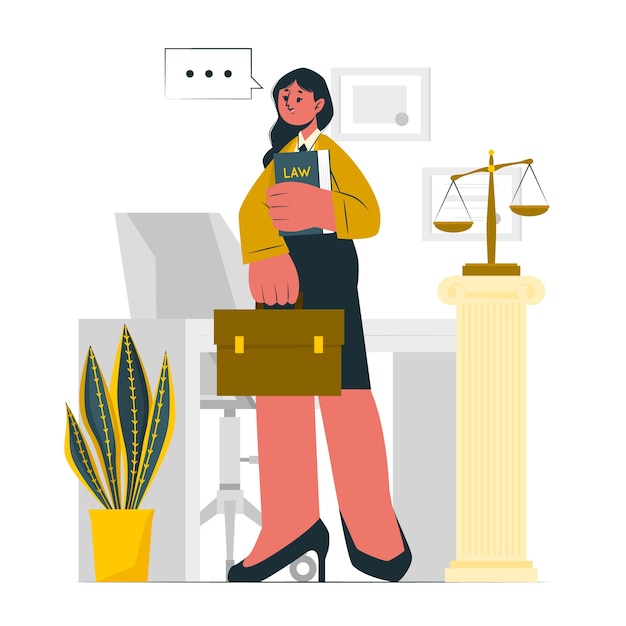 Free vector female lawyer concept illustration