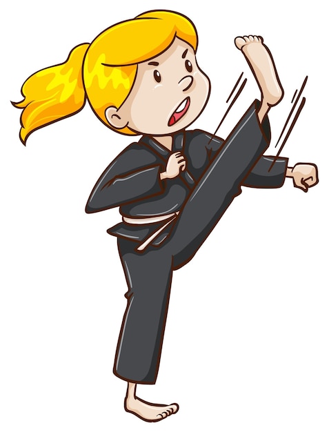 Free vector a female martial arts expert