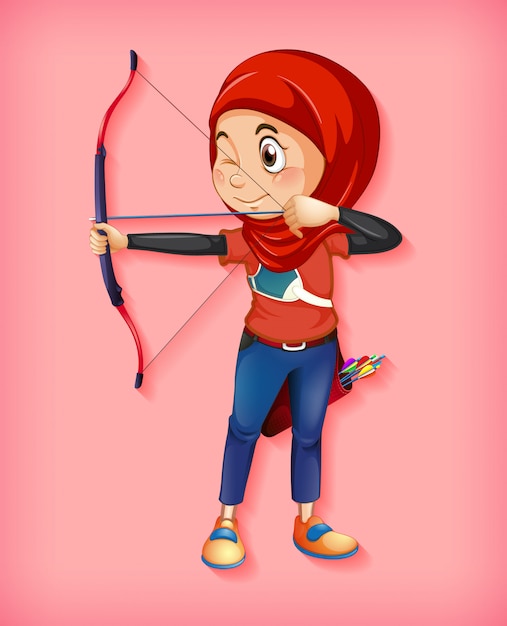 Free vector female muslim archer character