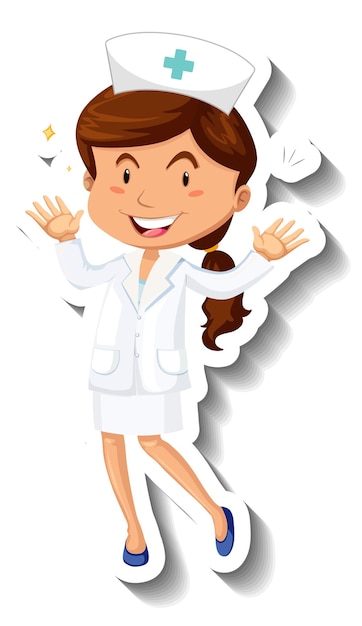 Free vector female nurse cartoon character