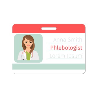 Female phlebologist medical specialist badge