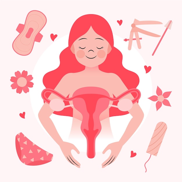 Free vector female reproductive system concept