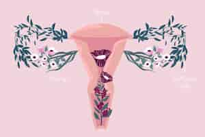 Free vector female reproductive system concept