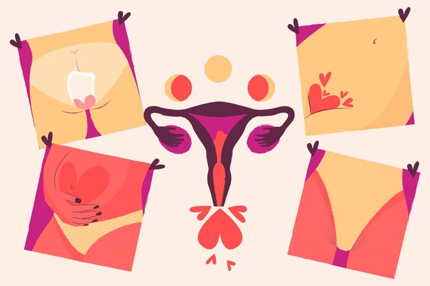 Free vector female reproductive system concept