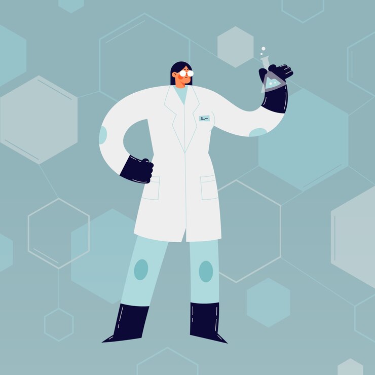Free Vector female scientist character